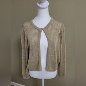 Talbots Gold Cropped Cardigan Sweater sz. XL